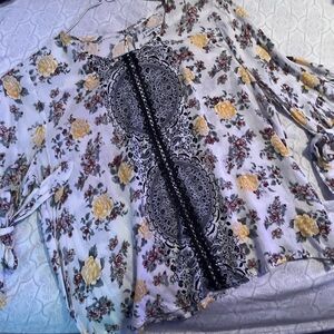 Floral Blouse with Lace Detail